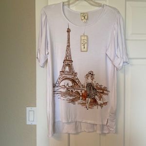 Colortree Paris Eiffel Tower Arc De Triomphe Short Sleeve Size S Tee